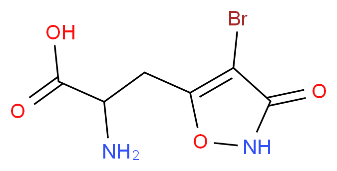 2-amino-3-(4-bromo-3-oxo-2,3-dihydro-1,2-oxazol-5-yl)propanoic acid_分子结构_CAS_71366-32-0