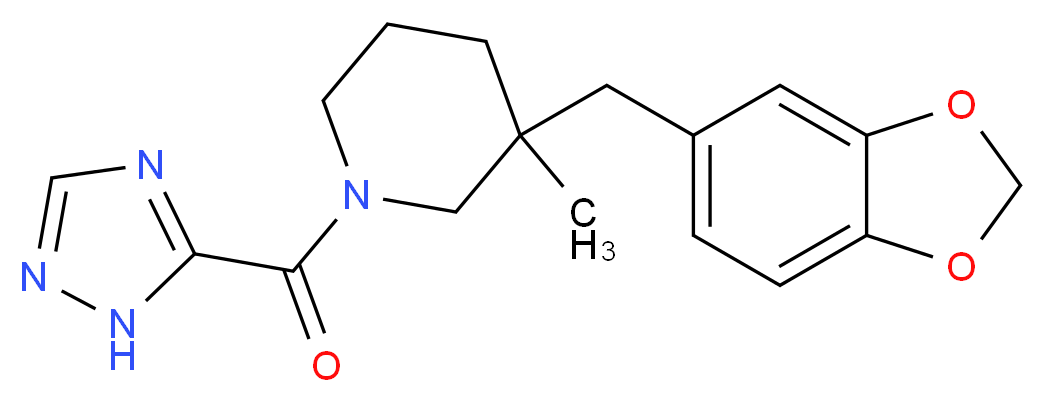 3-(1,3-benzodioxol-5-ylmethyl)-3-methyl-1-(1H-1,2,4-triazol-5-ylcarbonyl)piperidine_分子结构_CAS_)