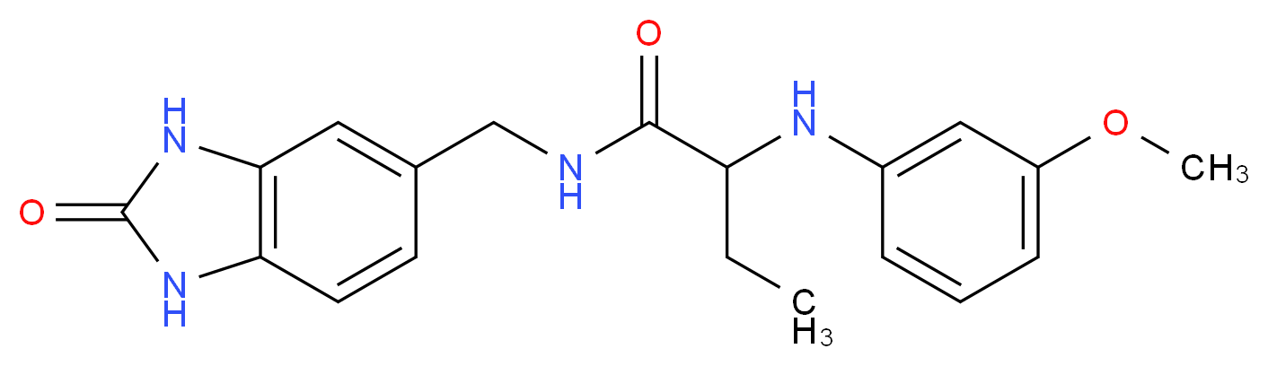 2-[(3-methoxyphenyl)amino]-N-[(2-oxo-2,3-dihydro-1H-benzimidazol-5-yl)methyl]butanamide_分子结构_CAS_)