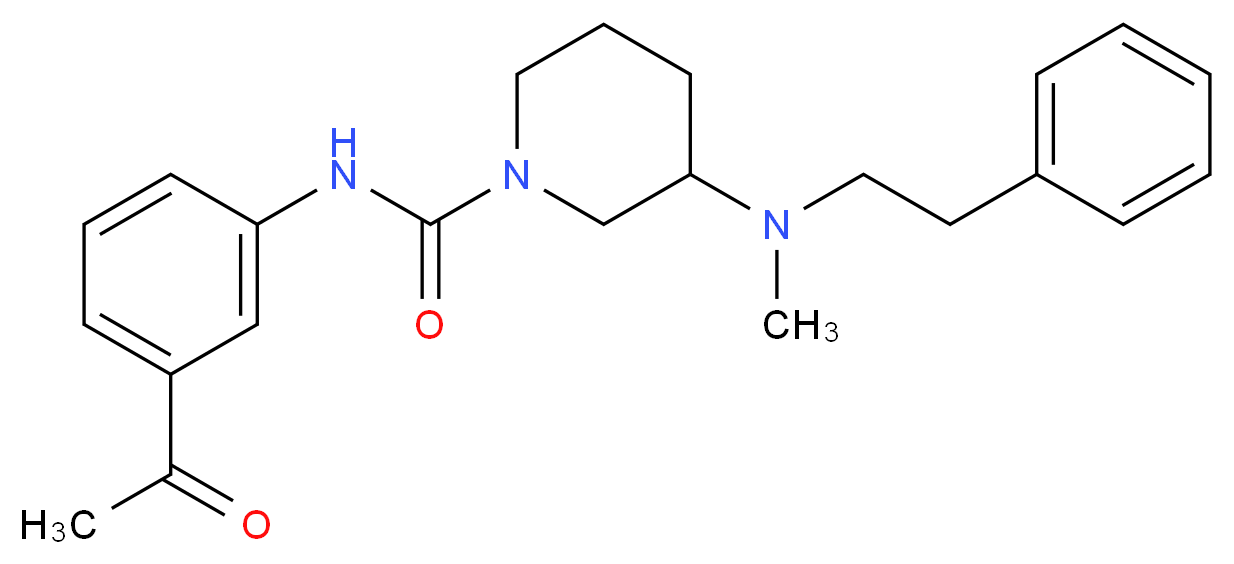 N-(3-acetylphenyl)-3-[methyl(2-phenylethyl)amino]-1-piperidinecarboxamide_分子结构_CAS_)