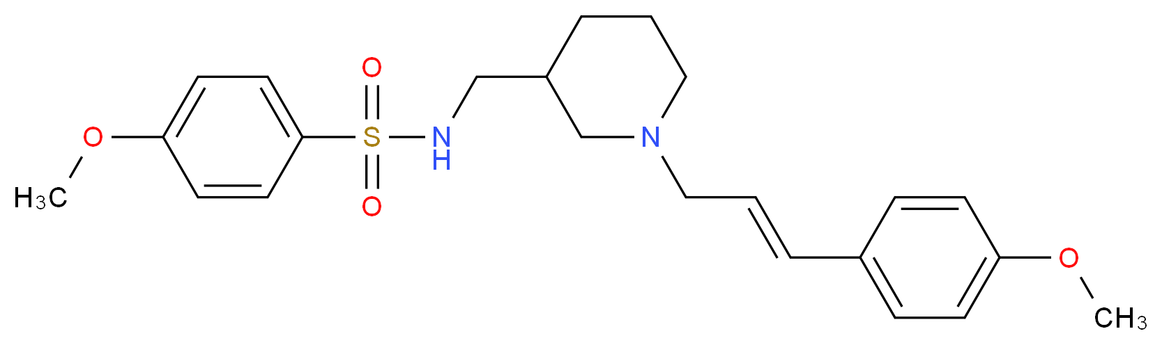 4-methoxy-N-({1-[(2E)-3-(4-methoxyphenyl)-2-propen-1-yl]-3-piperidinyl}methyl)benzenesulfonamide_分子结构_CAS_)