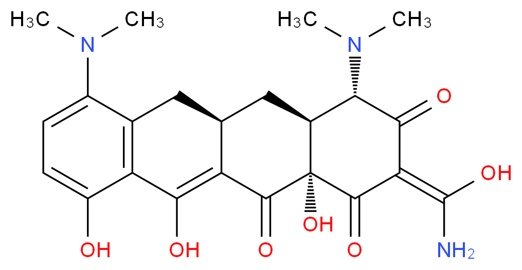 (2E,4S,4aS,5aR,12aS)-2-[amino(hydroxy)methylidene]-4,7-bis(dimethylamino)-10,11,12a-trihydroxy-1,2,3,4,4a,5,5a,6,12,12a-decahydrotetracene-1,3,12-trione_分子结构_CAS_10118-90-8