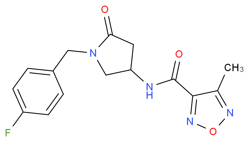 N-[1-(4-fluorobenzyl)-5-oxo-3-pyrrolidinyl]-4-methyl-1,2,5-oxadiazole-3-carboxamide_分子结构_CAS_)