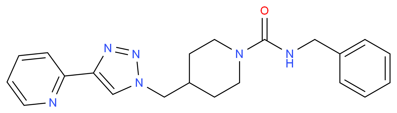 N-benzyl-4-{[4-(2-pyridinyl)-1H-1,2,3-triazol-1-yl]methyl}-1-piperidinecarboxamide_分子结构_CAS_)