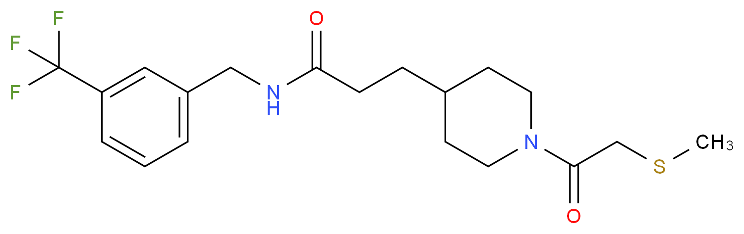 3-{1-[(methylthio)acetyl]-4-piperidinyl}-N-[3-(trifluoromethyl)benzyl]propanamide_分子结构_CAS_)