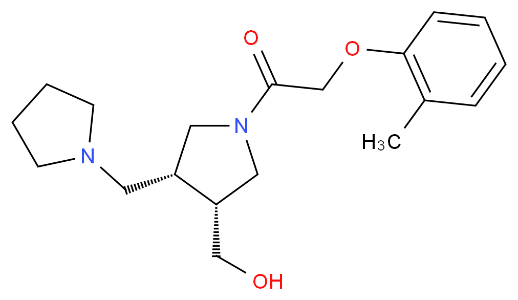 [(3R*,4R*)-1-[(2-methylphenoxy)acetyl]-4-(pyrrolidin-1-ylmethyl)pyrrolidin-3-yl]methanol_分子结构_CAS_)