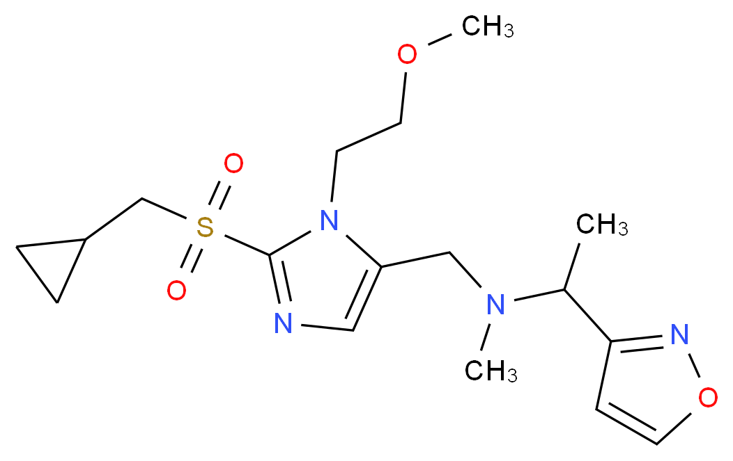 N-{[2-[(cyclopropylmethyl)sulfonyl]-1-(2-methoxyethyl)-1H-imidazol-5-yl]methyl}-1-(3-isoxazolyl)-N-methylethanamine_分子结构_CAS_)