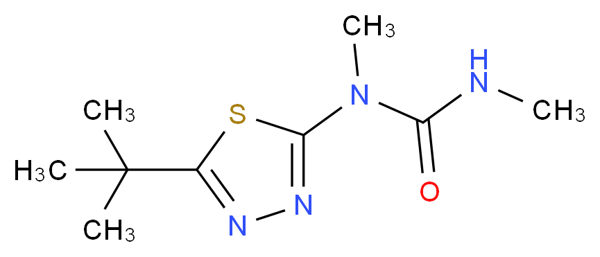 1-(5-tert-butyl-1,3,4-thiadiazol-2-yl)-1,3-dimethylurea_分子结构_CAS_34014-18-1