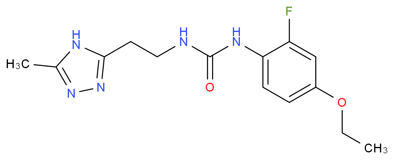 N-(4-ethoxy-2-fluorophenyl)-N'-[2-(5-methyl-4H-1,2,4-triazol-3-yl)ethyl]urea_分子结构_CAS_)