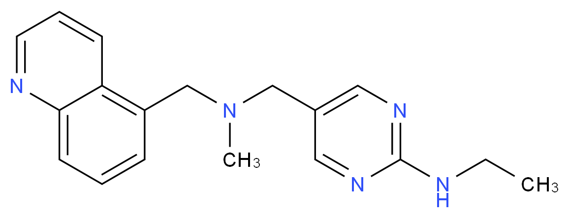 N-ethyl-5-{[methyl(5-quinolinylmethyl)amino]methyl}-2-pyrimidinamine_分子结构_CAS_)