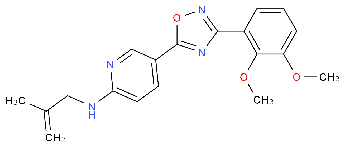 5-[3-(2,3-dimethoxyphenyl)-1,2,4-oxadiazol-5-yl]-N-(2-methyl-2-propen-1-yl)-2-pyridinamine_分子结构_CAS_)