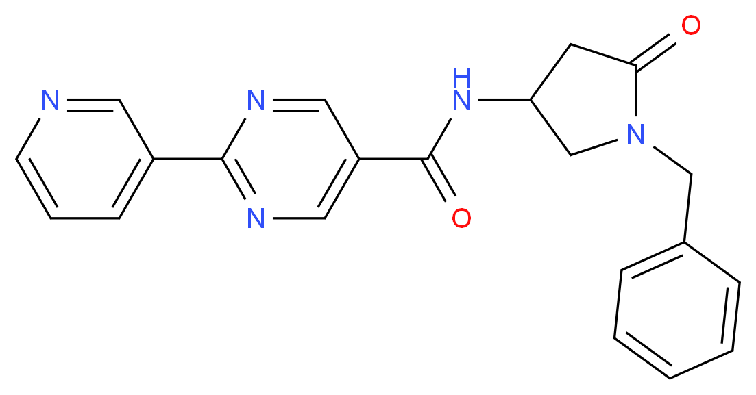 N-(1-benzyl-5-oxo-3-pyrrolidinyl)-2-(3-pyridinyl)-5-pyrimidinecarboxamide_分子结构_CAS_)
