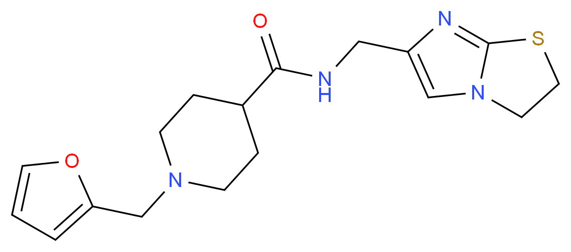 N-(2,3-dihydroimidazo[2,1-b][1,3]thiazol-6-ylmethyl)-1-(2-furylmethyl)-4-piperidinecarboxamide_分子结构_CAS_)
