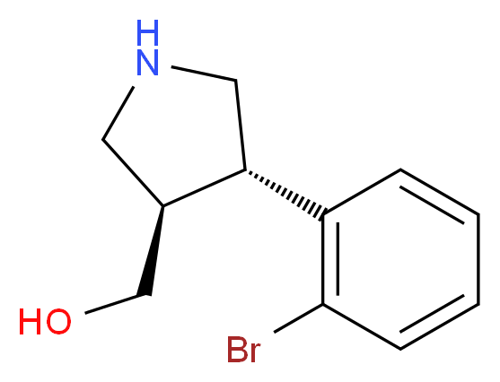 [(3R,4S)-4-(2-bromophenyl)pyrrolidin-3-yl]methanol_分子结构_CAS_1260617-02-4