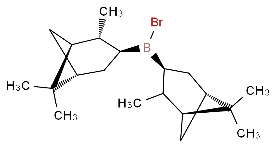 bromo[(1S,2R,3S,5S)-2,6,6-trimethylbicyclo[3.1.1]heptan-3-yl][(1S,3S,5S)-2,6,6-trimethylbicyclo[3.1.1]heptan-3-yl]borane_分子结构_CAS_112246-74-9