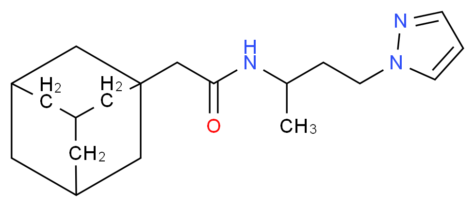 2-(1-adamantyl)-N-[1-methyl-3-(1H-pyrazol-1-yl)propyl]acetamide_分子结构_CAS_)