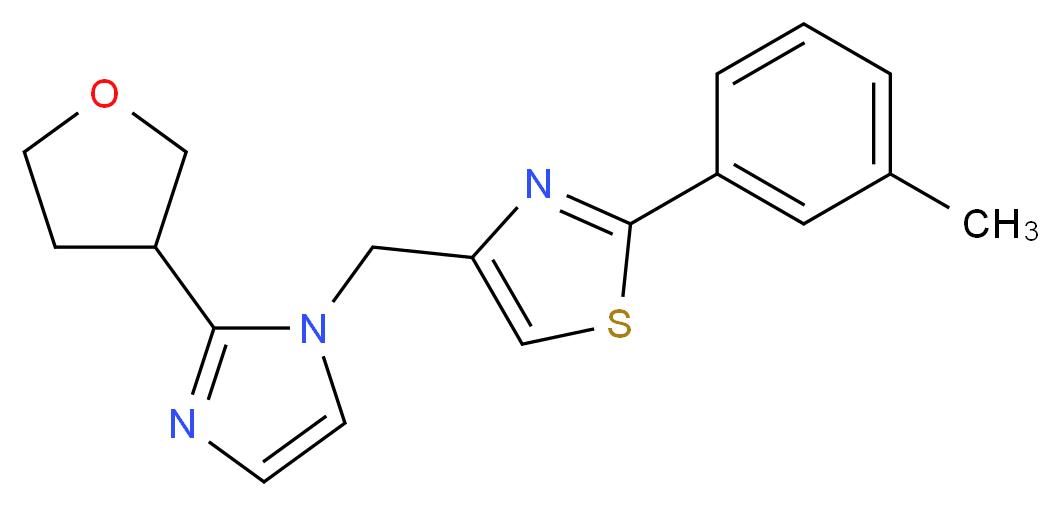 2-(3-methylphenyl)-4-{[2-(tetrahydrofuran-3-yl)-1H-imidazol-1-yl]methyl}-1,3-thiazole_分子结构_CAS_)