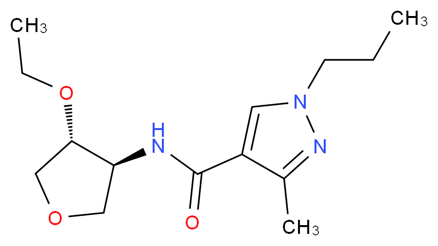 N-[(3S*,4R*)-4-ethoxytetrahydrofuran-3-yl]-3-methyl-1-propyl-1H-pyrazole-4-carboxamide_分子结构_CAS_)