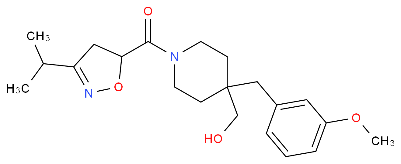 [1-[(3-isopropyl-4,5-dihydro-5-isoxazolyl)carbonyl]-4-(3-methoxybenzyl)-4-piperidinyl]methanol_分子结构_CAS_)
