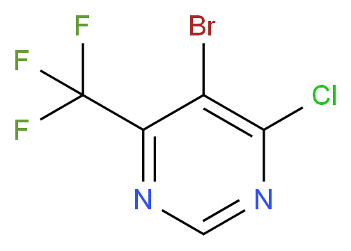 5-bromo-4-chloro-6-(trifluoromethyl)pyrimidine_分子结构_CAS_425392-76-3