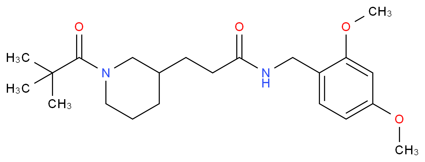 N-(2,4-dimethoxybenzyl)-3-[1-(2,2-dimethylpropanoyl)piperidin-3-yl]propanamide_分子结构_CAS_)