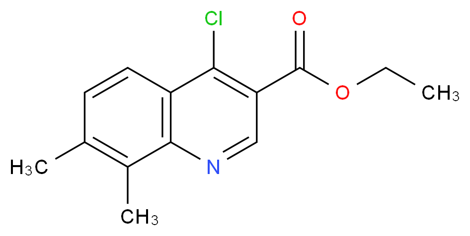 4-氯-7,8-二甲基喹啉-3-甲酸乙酯_分子结构_CAS_56824-88-5)