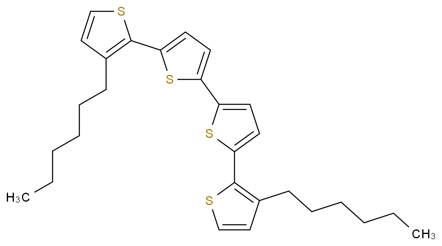 2-(3-hexylthiophen-2-yl)-5-[5-(3-hexylthiophen-2-yl)thiophen-2-yl]thiophene_分子结构_CAS_132814-91-6