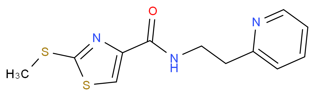 2-(methylthio)-N-[2-(2-pyridinyl)ethyl]-1,3-thiazole-4-carboxamide_分子结构_CAS_)