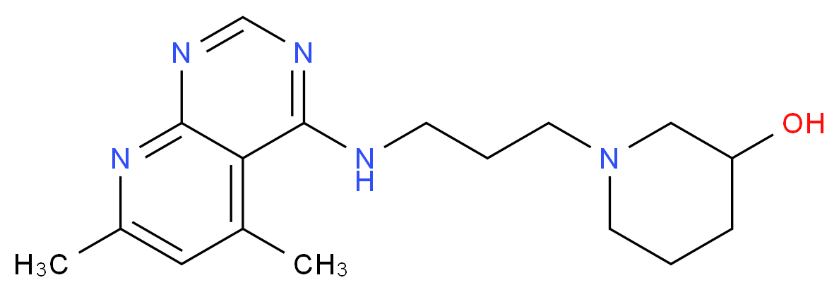 1-{3-[(5,7-dimethylpyrido[2,3-d]pyrimidin-4-yl)amino]propyl}piperidin-3-ol_分子结构_CAS_)