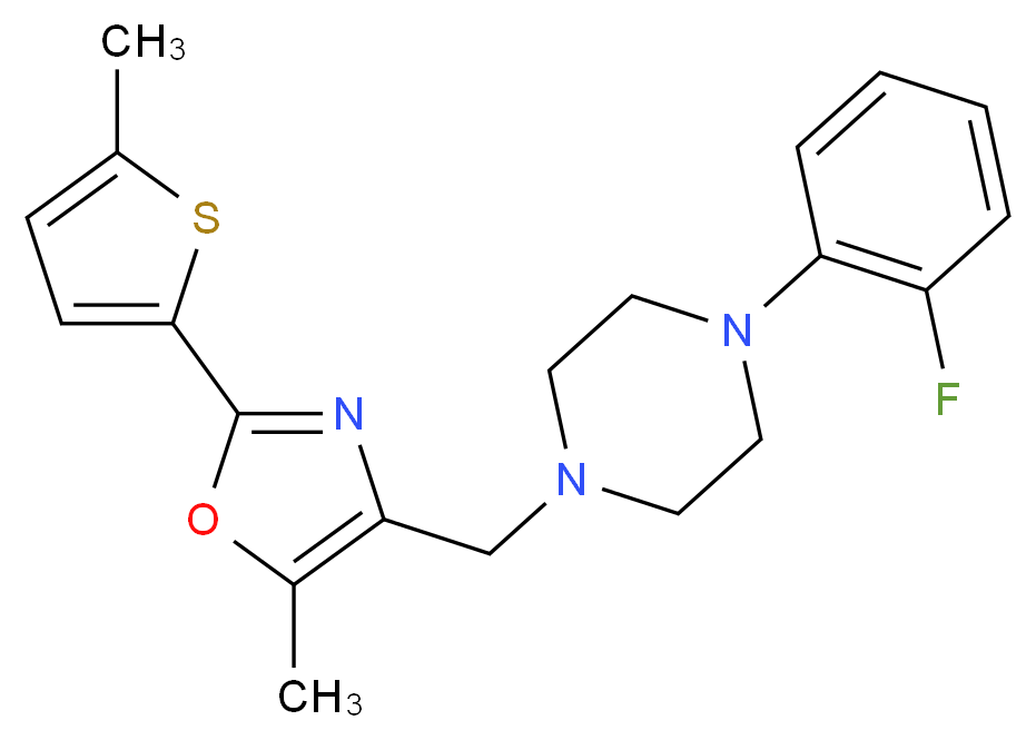 1-(2-fluorophenyl)-4-{[5-methyl-2-(5-methyl-2-thienyl)-1,3-oxazol-4-yl]methyl}piperazine_分子结构_CAS_)