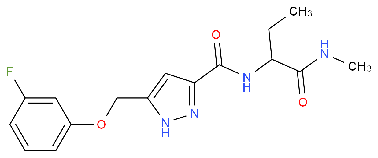 5-[(3-fluorophenoxy)methyl]-N-{1-[(methylamino)carbonyl]propyl}-1H-pyrazole-3-carboxamide_分子结构_CAS_)