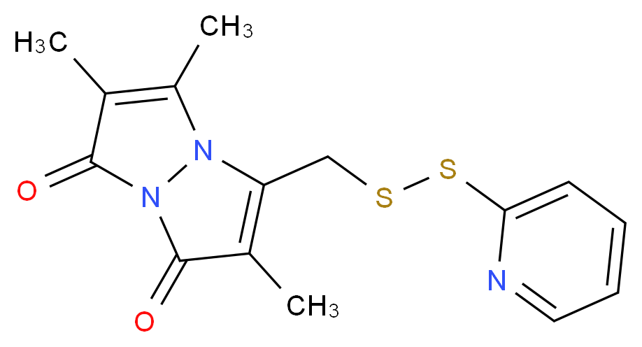 2,3,6-trimethyl-5-[(pyridin-2-yldisulfanyl)methyl]-1H,7H-[1,2]diazolo[1,2-a]pyrazole-1,7-dione_分子结构_CAS_385398-64-1