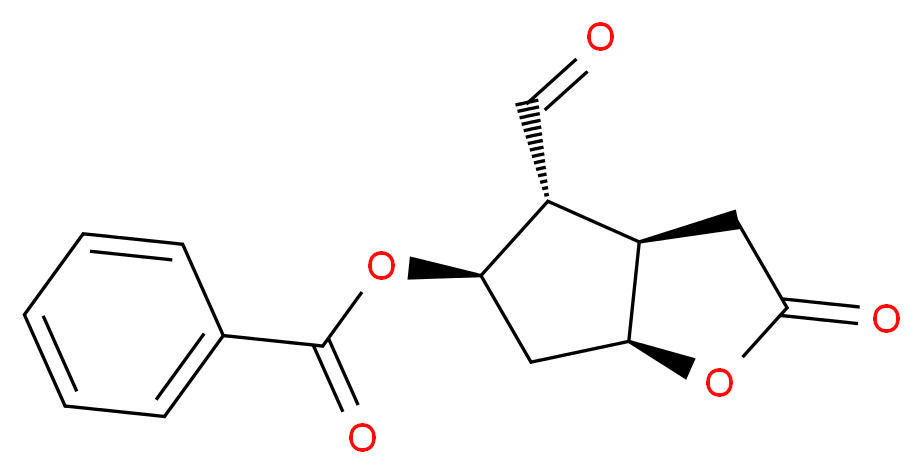 (3aR,4R,5R,6aS)-4-formyl-2-oxo-hexahydro-2H-cyclopenta[b]furan-5-yl benzoate_分子结构_CAS_39746-01-5