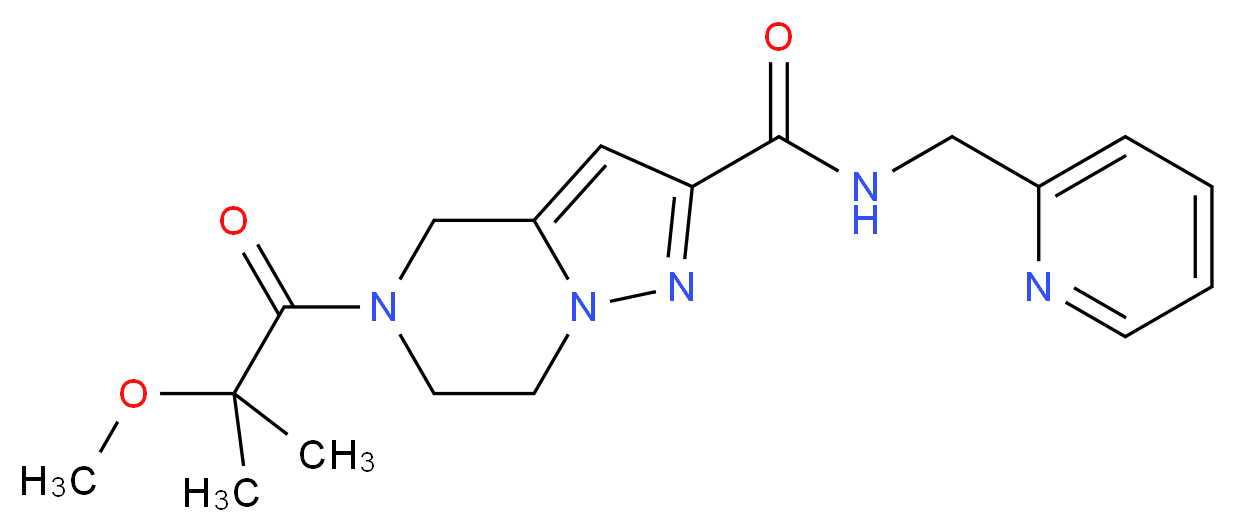 5-(2-methoxy-2-methylpropanoyl)-N-(pyridin-2-ylmethyl)-4,5,6,7-tetrahydropyrazolo[1,5-a]pyrazine-2-carboxamide_分子结构_CAS_)