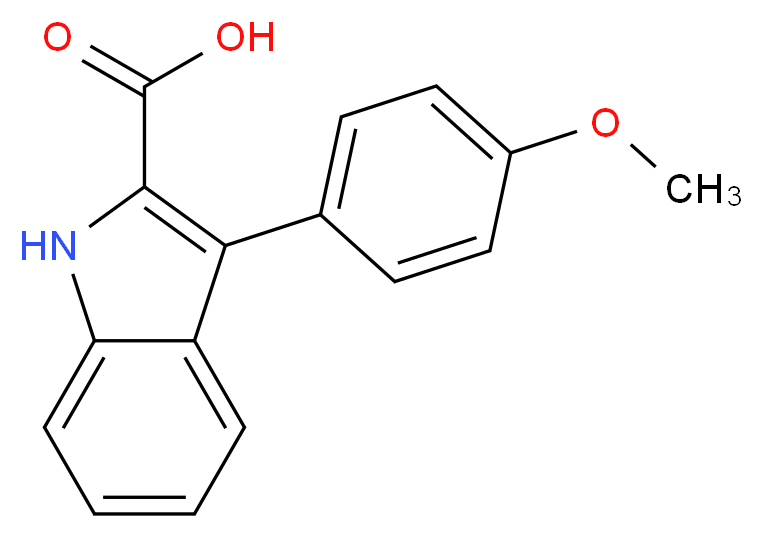 3-(4-METHOXY-PHENYL)-1H-INDOLE-2-CARBOXYLIC ACID_分子结构_CAS_70794-11-5)