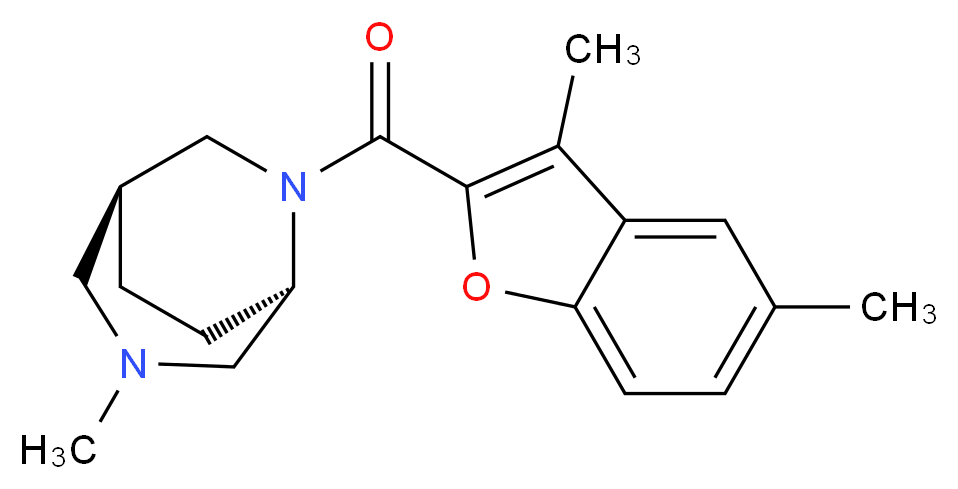 (1S*,5R*)-6-[(3,5-dimethyl-1-benzofuran-2-yl)carbonyl]-3-methyl-3,6-diazabicyclo[3.2.2]nonane_分子结构_CAS_)