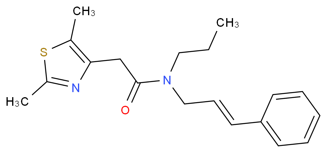 2-(2,5-dimethyl-1,3-thiazol-4-yl)-N-[(2E)-3-phenylprop-2-en-1-yl]-N-propylacetamide_分子结构_CAS_)