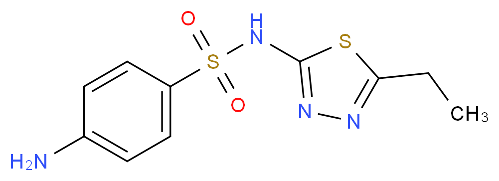 4-amino-N-(5-ethyl-1,3,4-thiadiazol-2-yl)benzene-1-sulfonamide_分子结构_CAS_94-19-9