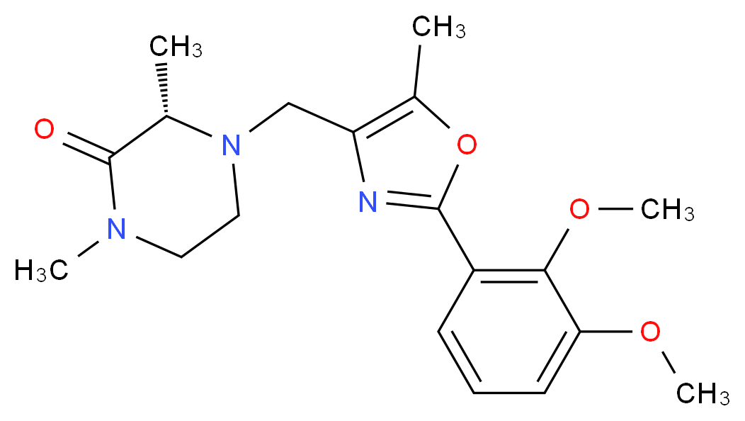 (3S)-4-{[2-(2,3-dimethoxyphenyl)-5-methyl-1,3-oxazol-4-yl]methyl}-1,3-dimethyl-2-piperazinone_分子结构_CAS_)