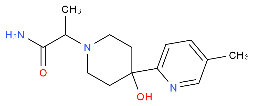 2-[4-hydroxy-4-(5-methylpyridin-2-yl)piperidin-1-yl]propanamide_分子结构_CAS_)