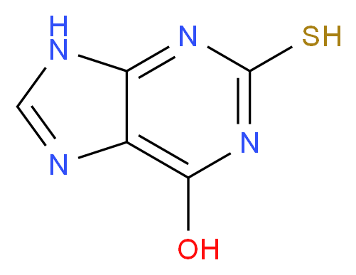 2-sulfanyl-9H-purin-6-ol_分子结构_CAS_2487-40-3