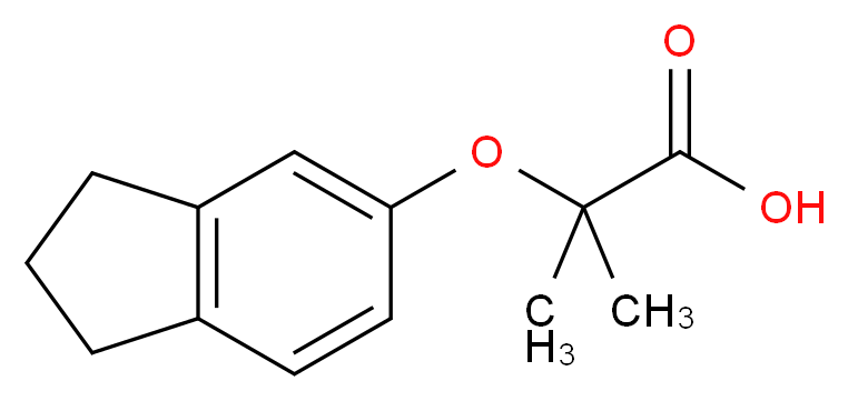 2-(2,3-dihydro-1H-inden-5-yloxy)-2-methylpropanoic acid_分子结构_CAS_667414-05-3