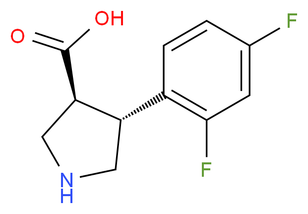 (3S,4R)-4-(2,4-difluorophenyl)pyrrolidine-3-carboxylic acid_分子结构_CAS_1260587-83-4)