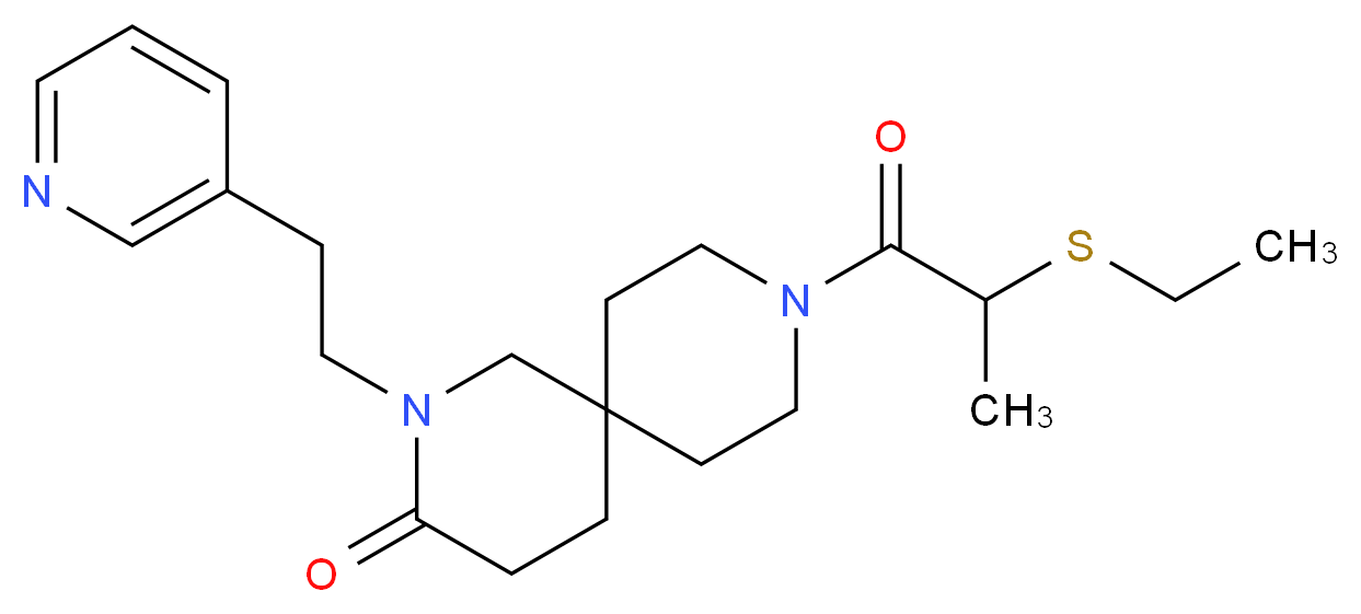 9-[2-(ethylthio)propanoyl]-2-(2-pyridin-3-ylethyl)-2,9-diazaspiro[5.5]undecan-3-one_分子结构_CAS_)
