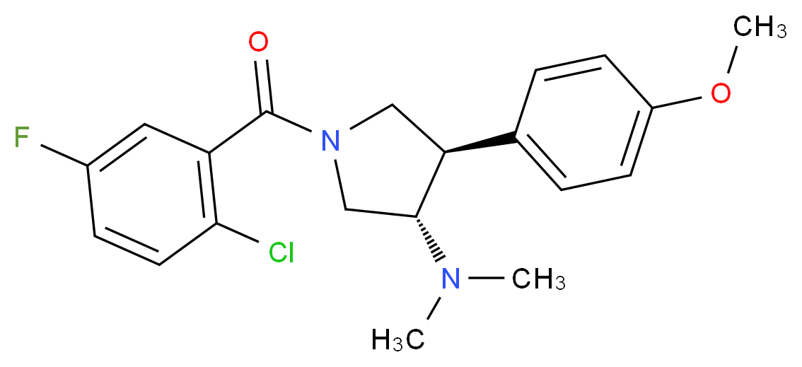 (3S*,4R*)-1-(2-chloro-5-fluorobenzoyl)-4-(4-methoxyphenyl)-N,N-dimethylpyrrolidin-3-amine_分子结构_CAS_)