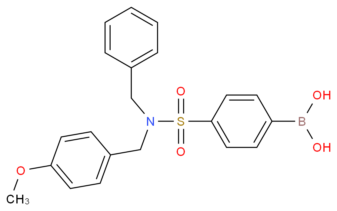 4-[N-Benzyl-N-(4-methoxybenzyl)sulphamoyl]benzeneboronic acid 98%_分子结构_CAS_913835-95-7)