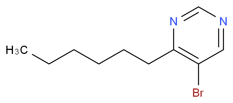 5-Bromo-4-hexylpyrimidine_分子结构_CAS_951884-38-1)