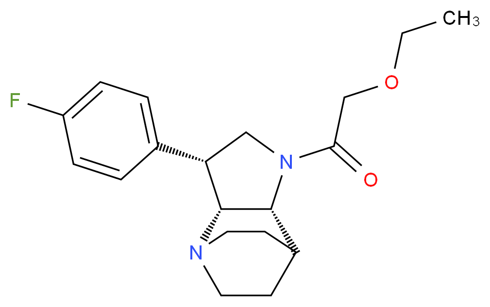 (3R*,3aR*,7aR*)-1-(ethoxyacetyl)-3-(4-fluorophenyl)octahydro-4,7-ethanopyrrolo[3,2-b]pyridine_分子结构_CAS_)