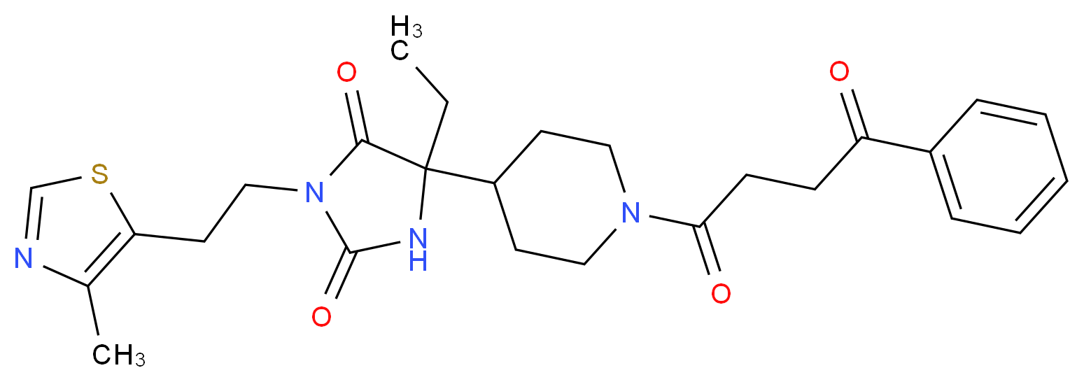 5-ethyl-3-[2-(4-methyl-1,3-thiazol-5-yl)ethyl]-5-[1-(4-oxo-4-phenylbutanoyl)-4-piperidinyl]-2,4-imidazolidinedione_分子结构_CAS_)