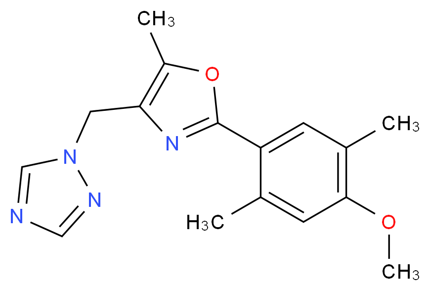 1-{[2-(4-methoxy-2,5-dimethylphenyl)-5-methyl-1,3-oxazol-4-yl]methyl}-1H-1,2,4-triazole_分子结构_CAS_)